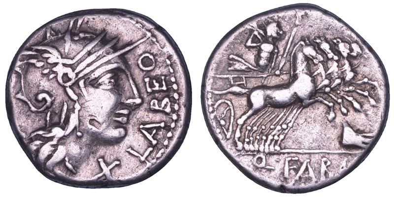 FABIA. Quintus Fabius Labeo, 124 a.C. Denario.