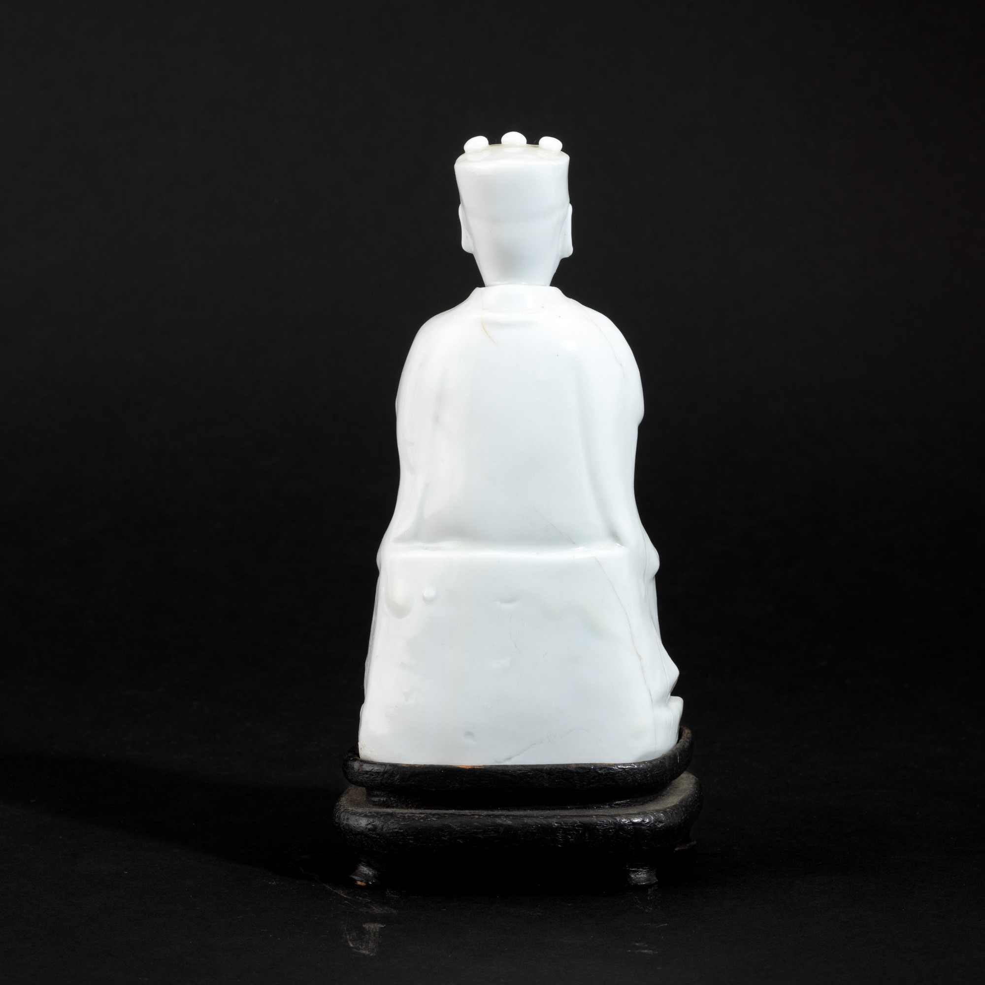 Figura di dignitario, porcellana Blanc de Chine, Cina, Repubblica