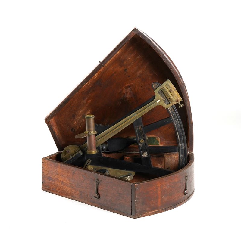 Ottante in legno ebanizzato in cassetta  - Asta Strumenti Scientifici e Arte Marinara - Cambi Casa d'Aste