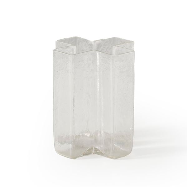 Piccolo vaso a croce in vetro di Murano, XX secolo