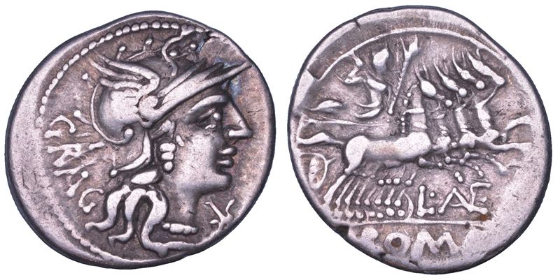 ANTESTIA. L. Antestius Gragulus, 136 a.C. Denario.