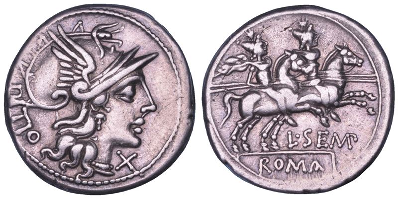 SEMPRONIA. L. Sempronius Pitius, 148 a.C. Denario.  - Asta Numismatica - Cambi Casa d'Aste