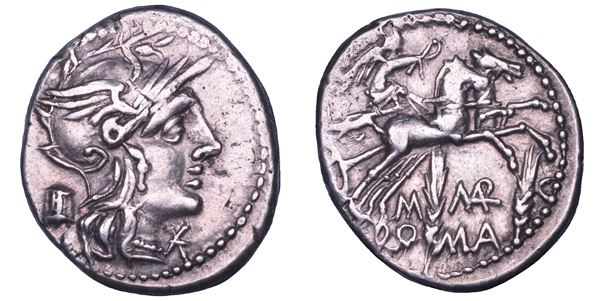 MARCIA. M. Marcius Mn.f., 134 a.C. Denario.