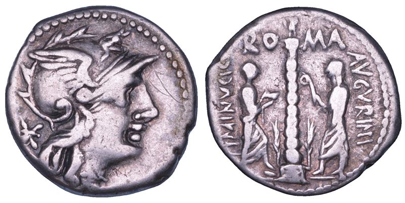 MINUCIA. Ti. Minucius Augurinus, 134 a.C. Denario.  - Asta Numismatica - Cambi Casa d'Aste