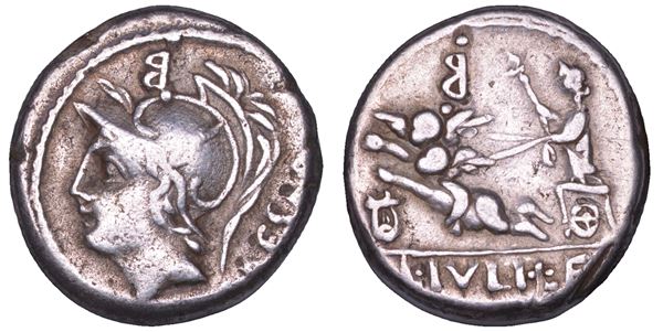 JULIA. L. Julius Caesar, 103 a.C. Denario.