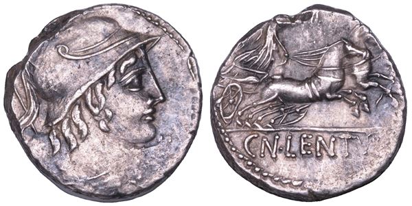 CORNELIA. CN. CORNELIUS LENTULUS MARCELLINUS, 88 a. C. Denario.