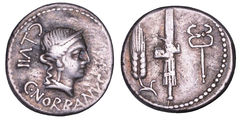 NORBANA. C. Norbano, 83 a.C. Denario.  - Asta Numismatica - Cambi Casa d'Aste