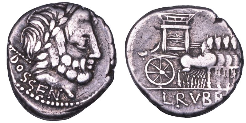 RUBRIA. L. Rubrius Dossenus, 87 a.C. Denario.  - Asta Numismatica - Cambi Casa d'Aste