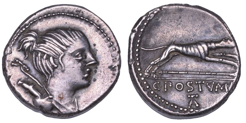 POSTUMIA. C. Postumius, 73 a.C. Denario.  - Auction Numismatics - Cambi Casa d'Aste