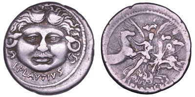 L. Plautius Plancus, Denario, 47 a.C.