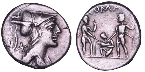 VETURIA. Ti. Veturius, 137 a.C. Denario.