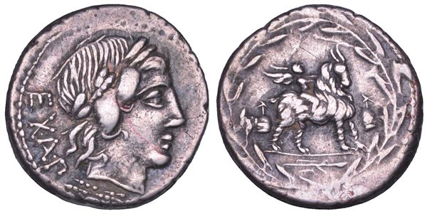 FONTEIA. Mn. Fonteius C.f, 85 a.C. Denario.