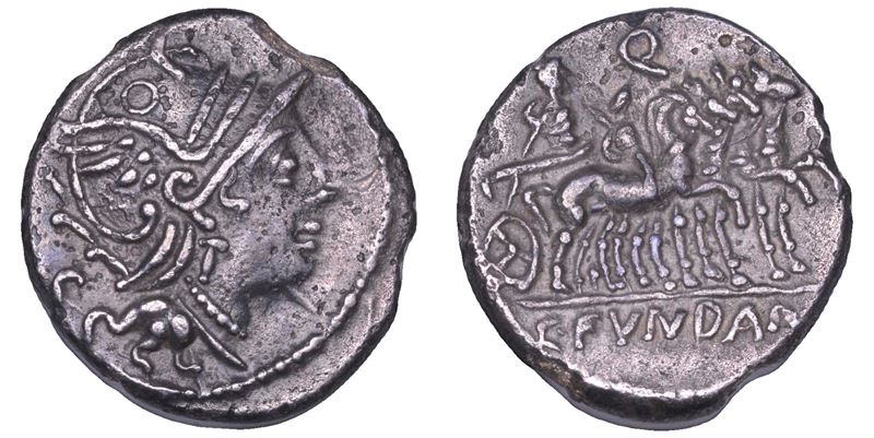FUNDANIA. C. Fundanius, 101 a.C. Denario.