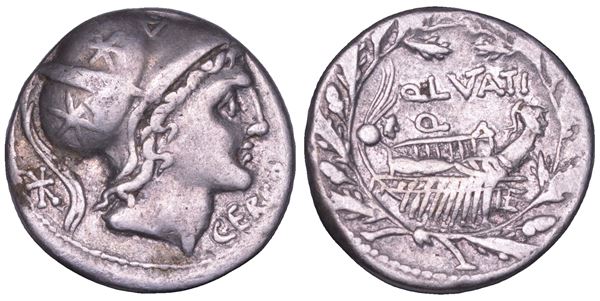 LUTATIA. Q. Lutatius Cerco, 109-108 a.C. Denario.