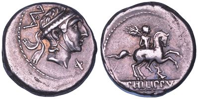 Lucius Marcius Philippus, Denario 113-112 a.C.