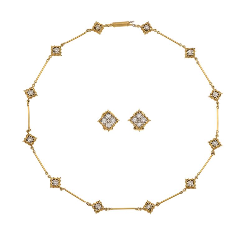Diamond and gold demi-parure  - Auction Fine Jewellery - Cambi Casa d'Aste