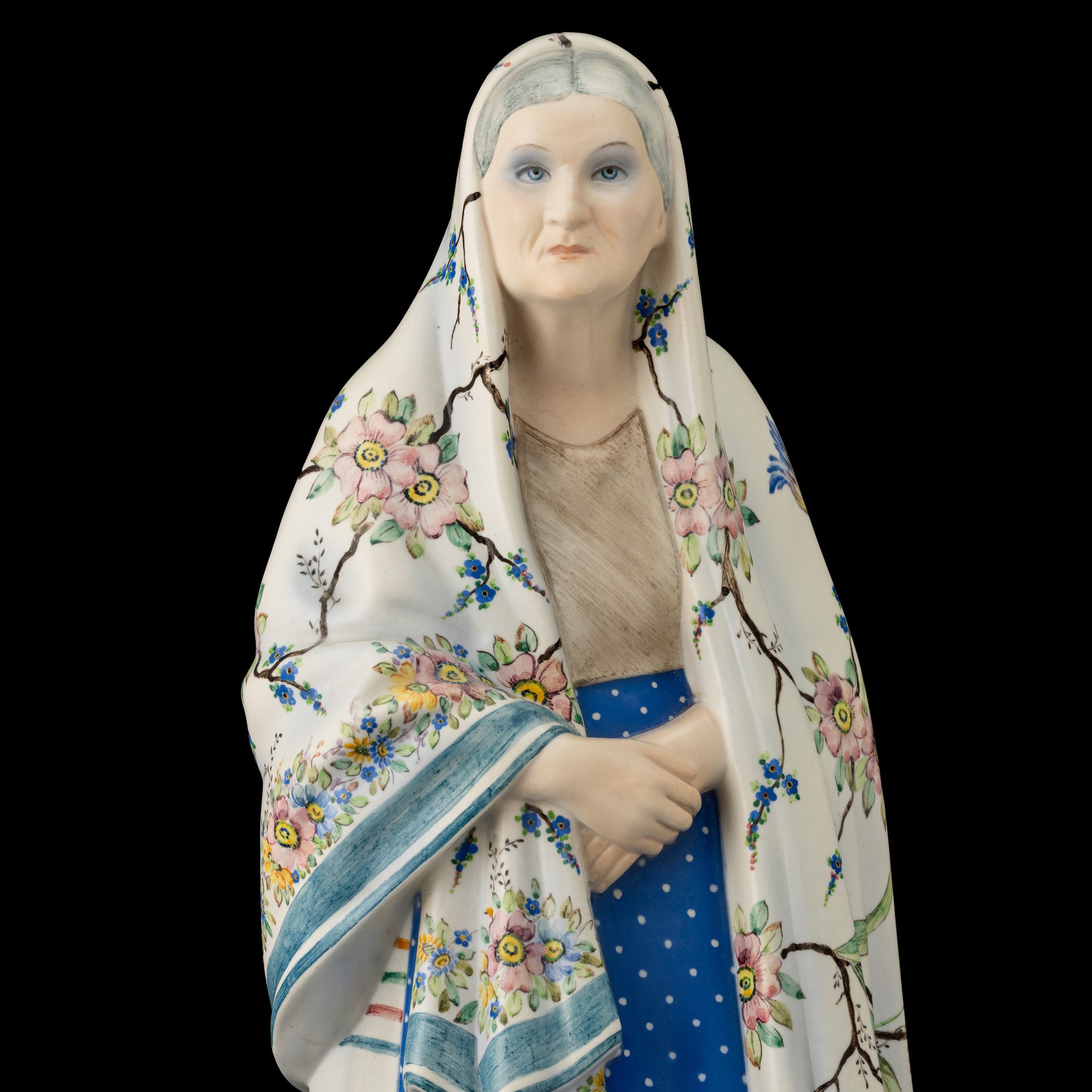Abele Jacopi - Figura femminile in costume tradizionale ligure (Lenci, Torino, 1935 ca.) in terra...