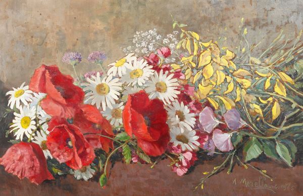 Amedeo Merello - Natura morta con fiori