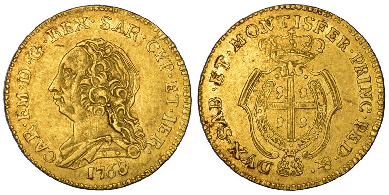 REGNO DI SARDEGNA. CARLO EMANUELE III DI SAVOIA, 1755-1773 (II PERIODO). Doppietta Sarda 1768. Torino.  - Asta Numismatica - Cambi Casa d'Aste