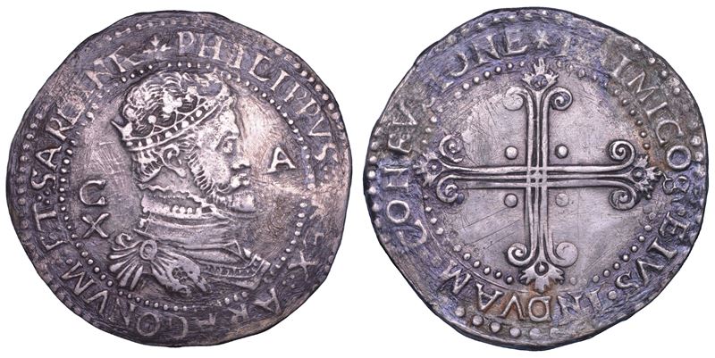 CAGLIARI. FILIPPO II DI SPAGNA, 1556-1598. Da 10 reali.  - Asta Numismatica - Cambi Casa d'Aste