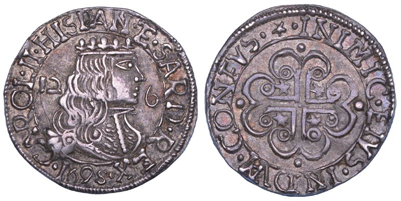 CAGLIARI. CARLO II DI SPAGNA, 1665-1700. Da 2,5 reali.  - Asta Numismatica - Cambi Casa d'Aste