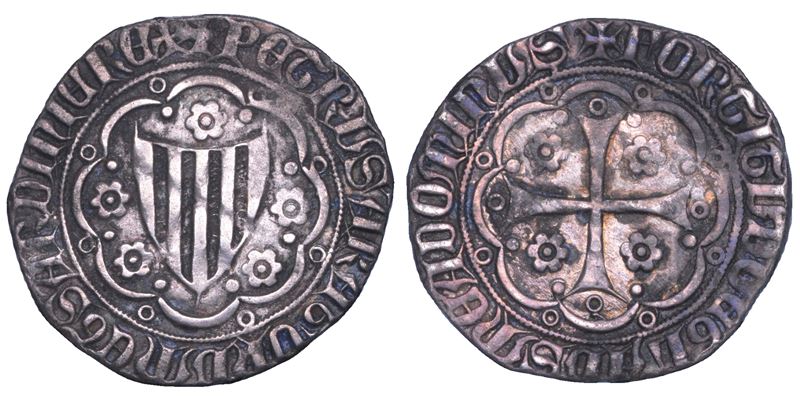 VILLA DI CHIESA. PIETRO IV D'ARAGONA, 1336-1387. Alfonsino d'argento.  - Asta Numismatica - Cambi Casa d'Aste