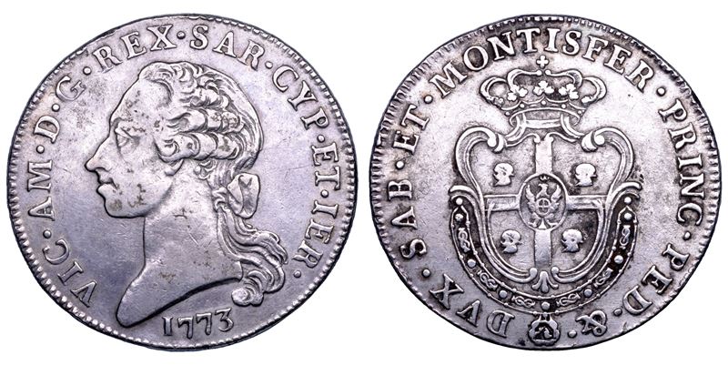 REGNO DI SARDEGNA. VITTORIO AMEDEO III DI SAVOIA, 1773-1796. Scudo Sardo 1773. Torino.  - Auction Numismatics - Cambi Casa d'Aste
