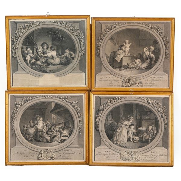 Lotto di quattro stampe. XIX secolo