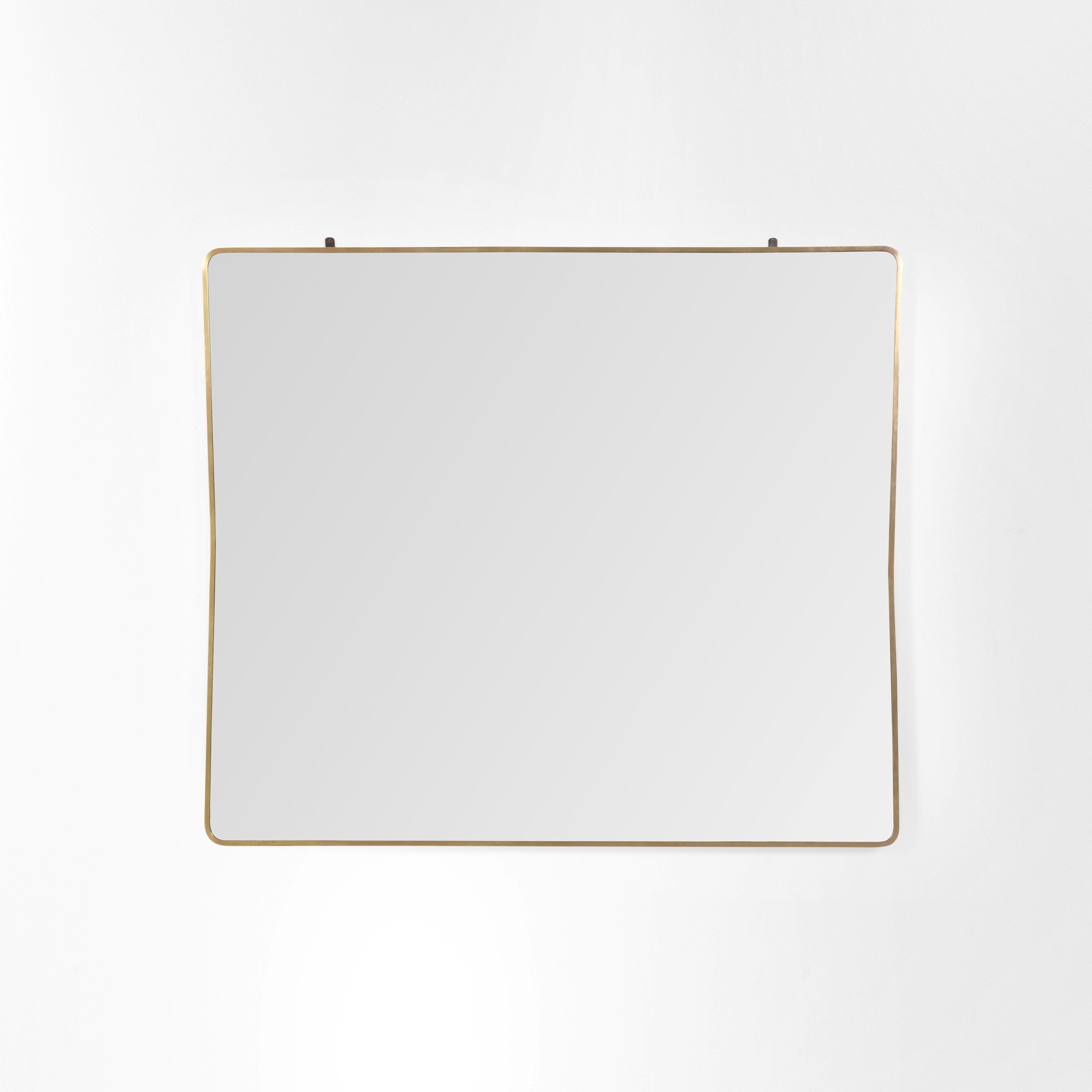 Specchiera grande, cornice in ottone e cristallo specchiato, produzione italiana (c. 1960)