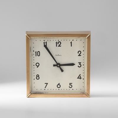 Orologio da parete, cornice in ottone e metallo laccato