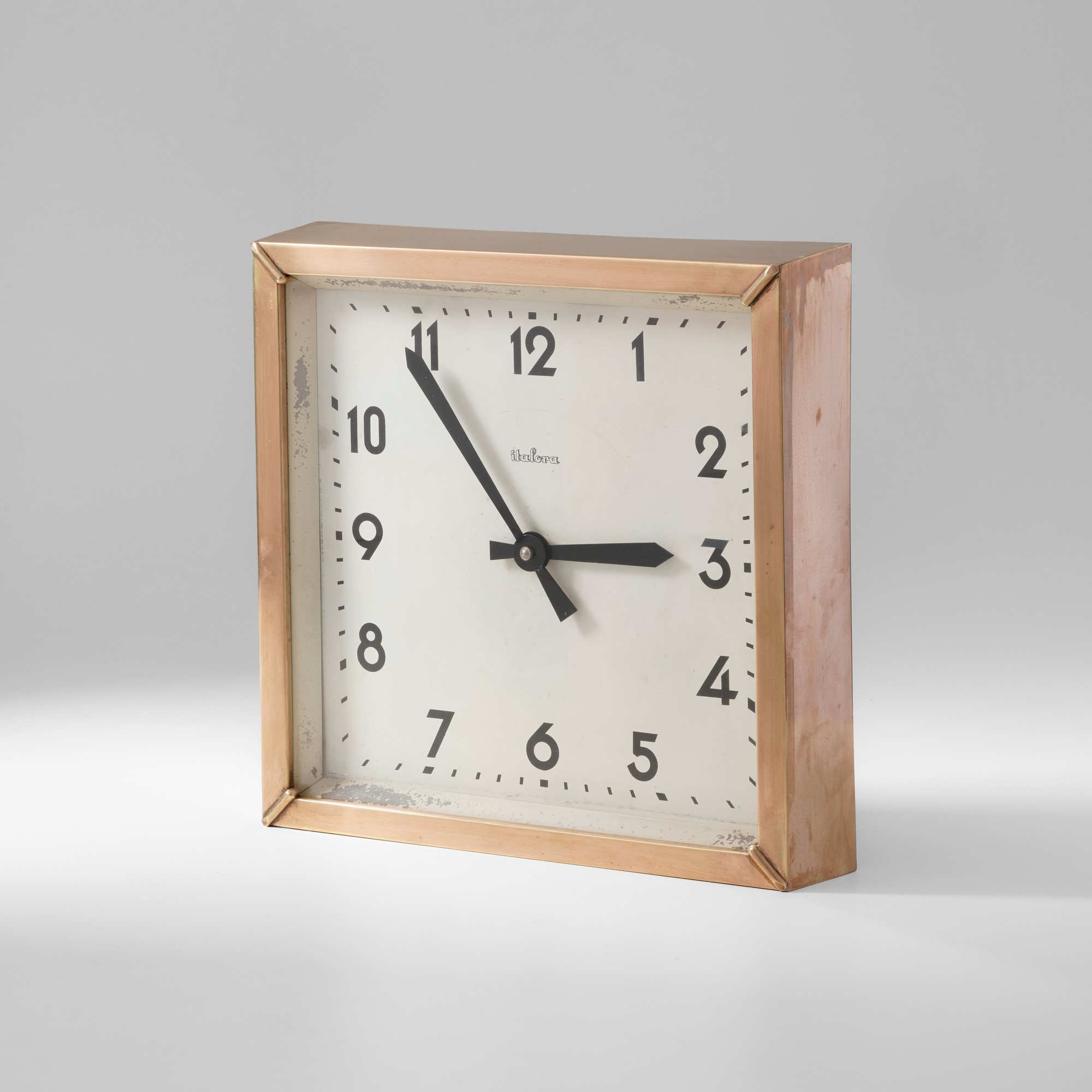 Italora - Orologio da parete, cornice in ottone e metallo laccato
