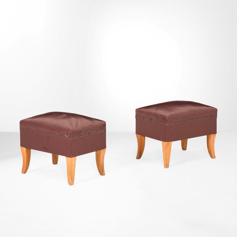 Due pouf  - Auction 20th-century furniture - Cambi Casa d'Aste