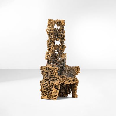 Trono in bronzo dorato e traforato, 1980 circa