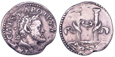Carlo V d'Austria, Quarto di Scudo d'argento, 1535-1556