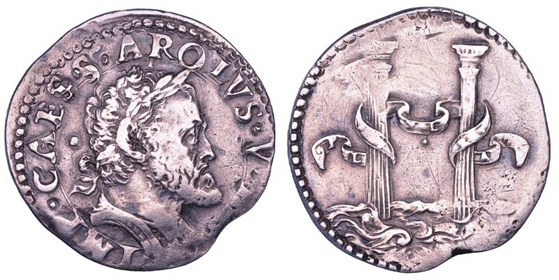 MILANO. CARLO V D'ASBURGO, 1535-1556.  Quarto di Scudo d'argento s.d.  - Asta Numismatica - Cambi Casa d'Aste