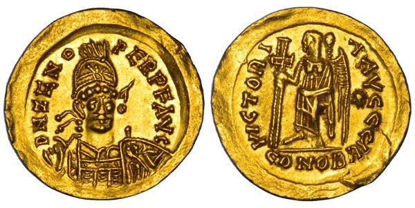 OSTROGOTI.  ODOACRE, 476-493. Solido a nome di Zenone, 474-491. Solido, Ravenna anni 476-493.