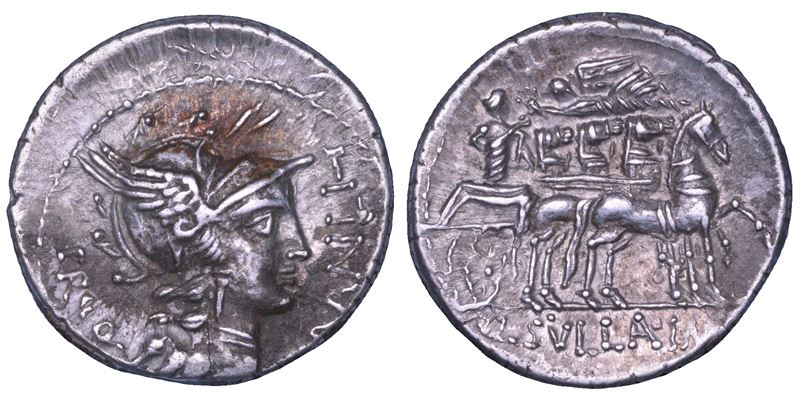 MANLIA. L. Silla e L. Manlius Torquatus, 82 a.C. Denario. Zecca militare in servizio con Silla, 82 a.C.  - Auction Numismatics - Cambi Casa d'Aste
