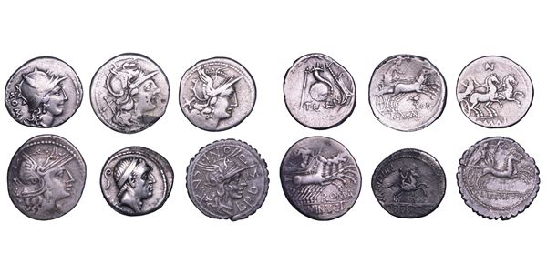 REPUBBLICA ROMANA. Lotto di sei monete.