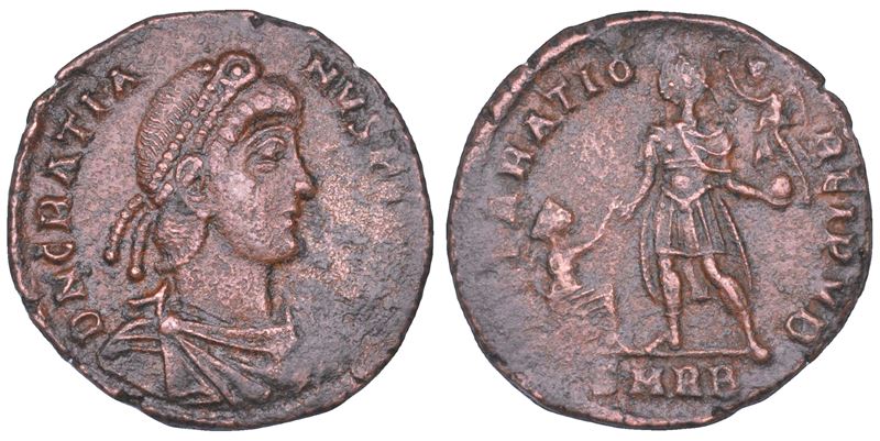 GRAZIANO, 367-383. Maiorina. Roma.  - Auction Numismatics - Cambi Casa d'Aste