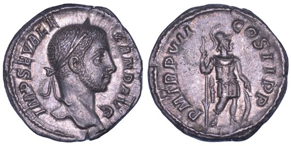 ALESSANDRO SEVERO, 222-235. Denario, 228. Roma.