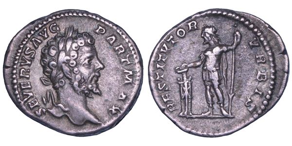 SETTIMIO SEVERO, 193-211. Denario, anni 200-201.