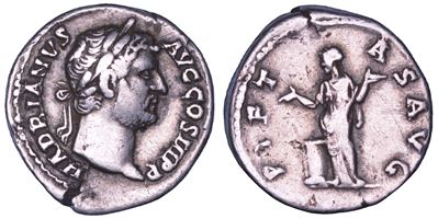 Adriano, Denario emesso tra il 133 e il 135 d.C., Roma