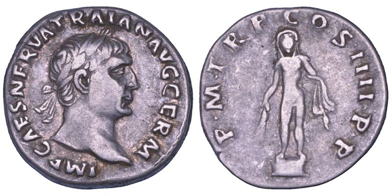 TRAIANO, 98-117. Denario, 100. Roma.  - Asta Numismatica - Cambi Casa d'Aste