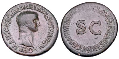 Germanico, Asse coniazione sotto Claudio, Roma, 15 A.C - 19 D.C.