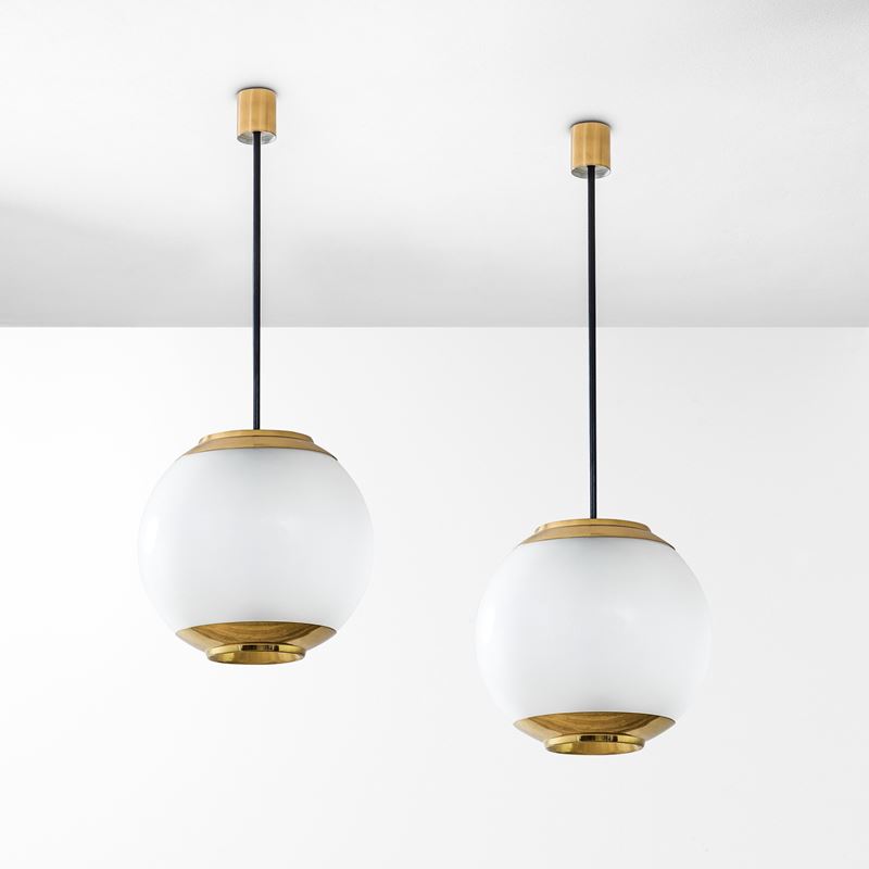 Luigi Caccia Dominioni : Due lampade a sospensione mod. LS2  - Asta Design - Cambi Casa d'Aste