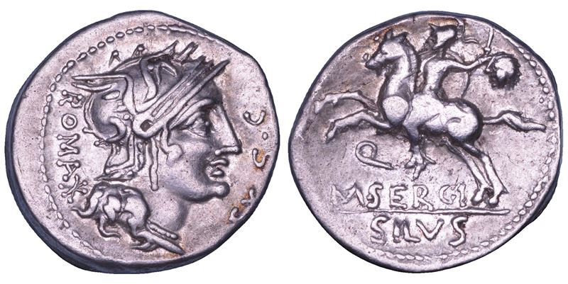 SERGIA. M. Sergius Silus  116-115 a.C. Denario.  - Auction Numismatics - Cambi Casa d'Aste