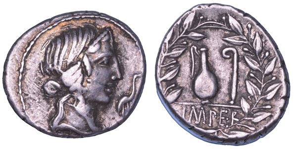 CAECILIA Q. Caecilius Metellus Pius, 81 a.C. Denario.