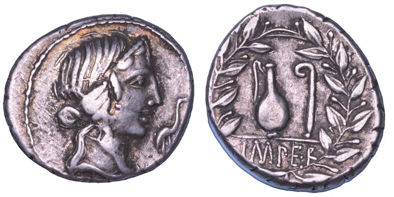 CAECILIA Q. Caecilius Metellus Pius, 81 a.C. Denario.