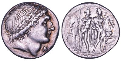 MEMMIUS L. Memmius, Denario, 109-108 a.C.