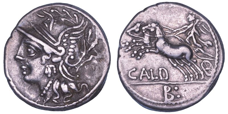 COELIA. C. COELIUS CALDUS, 104 a. C. Denario.